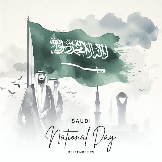 Saudi Arabia National Day social media post banner poster template