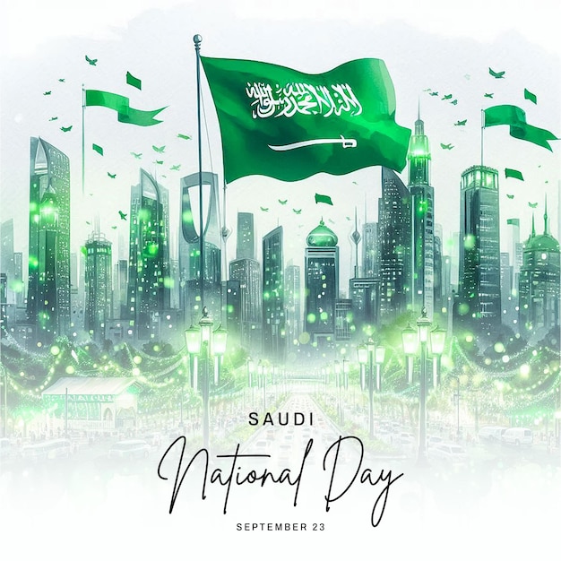 Saudi Arabia National Day social media post banner poster template