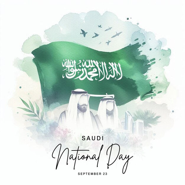 Saudi Arabia National Day social media post banner poster template