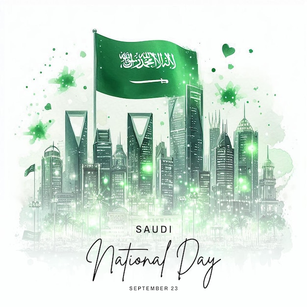 Saudi Arabia National Day social media post banner poster template