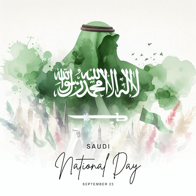 Photo saudi arabia national day social media post banner poster template