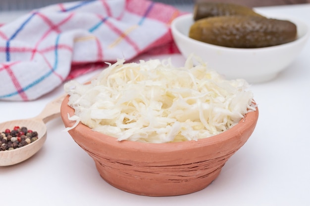 Sauerkraut in bowl.