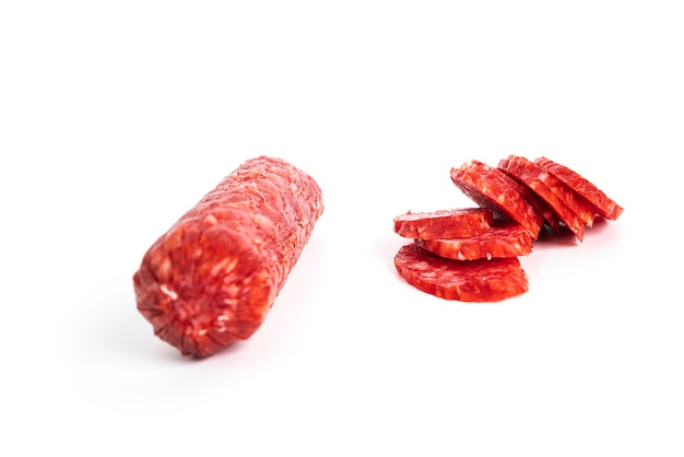 Sausage isolated on a white background. Chinese sausage. High quality photo