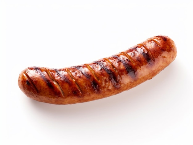 A sausage on a white background with the word sausage on it