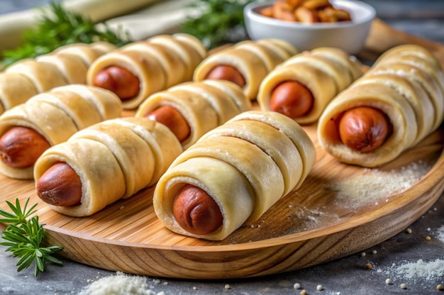 Photo sausages in the dough