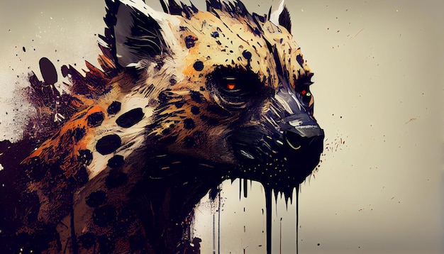 Savage Beauty Fierce Hyenas in the Style of a Legendary Artist Perfect for Captivating Design Projects and Creative Inspirations Generative AI Illustration