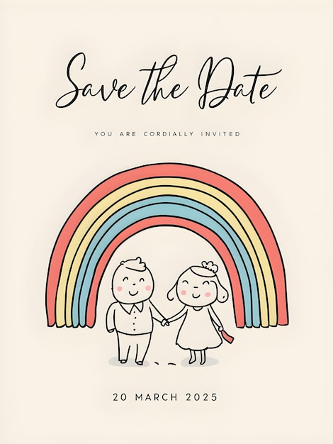 Save the date beauteous and divine minimalist theme wedding invitation vector illustration