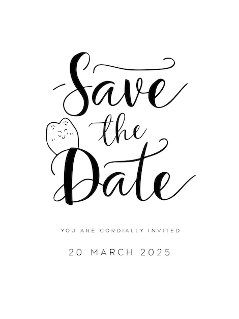 Save the date fair and sumptuous minimalist theme wedding invitation vector illustration