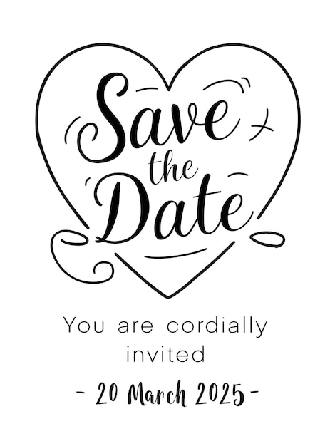 Photo save the date jolly and heavenly minimalist theme wedding invitation vector illustration