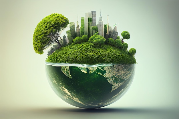 Save the earth in future ecology concept Generated AI