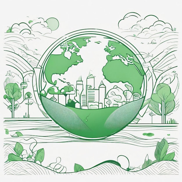 Save Earth Globe Concept protect the environment illustration