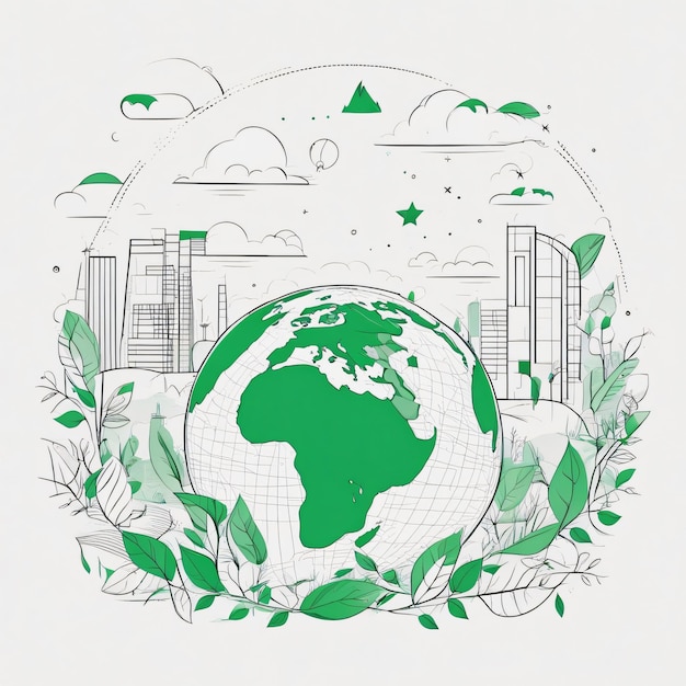 Save Earth Globe Concept protect the environment illustration