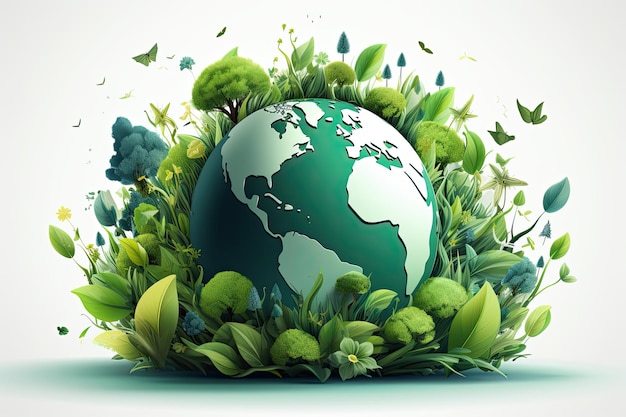 save the green planet concept with green Earth globe Earth Day