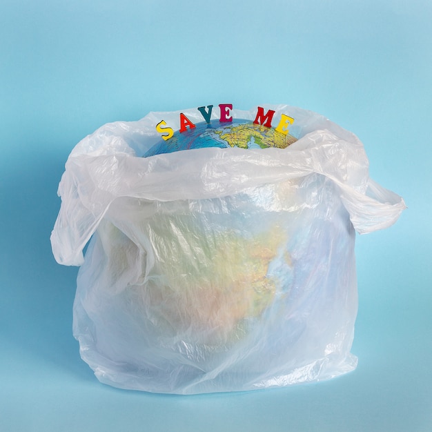 Save me and Model planet Earth in polyethylene plastic package