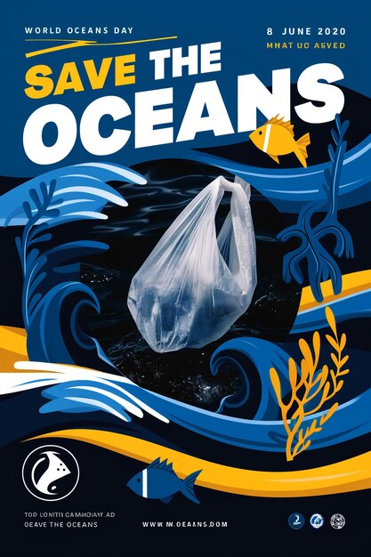 SAVE THE OCEANS concept world ocean day