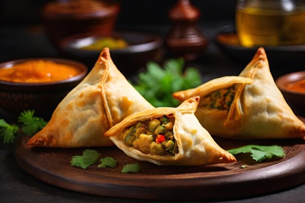 Savor the essence of vegetarian delight with these delectable samsas a special treat