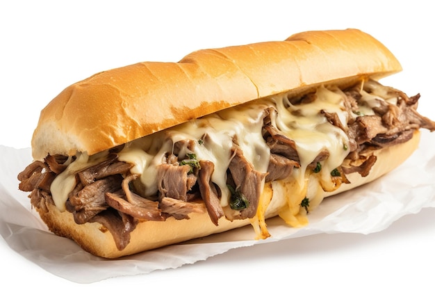 Savor the Flavor Philly Cheese Steak Sandwich in TopDown View