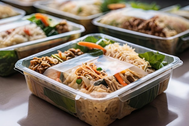 Savor the modern culinary delights neatly packed in boxed lunches Convenient delicious