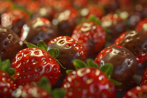 Savor the romance of chocolatedipped strawberries generative ai