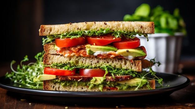 Savor a vegan sandwich with generous filling