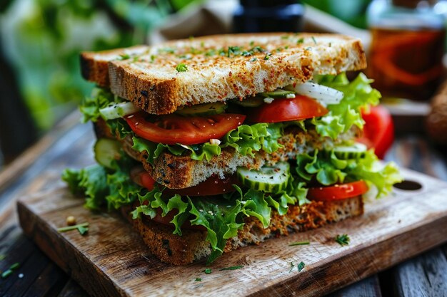 Savoring homemade sandwiches and salads ar generative ai