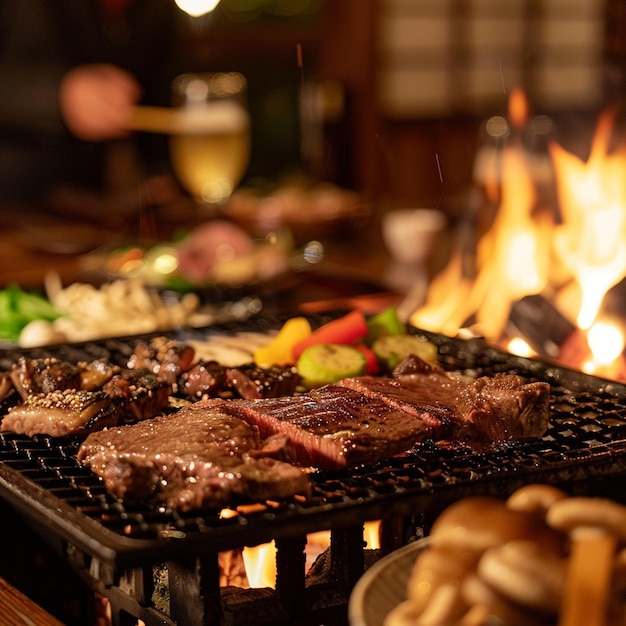 Savoring Japanese BBQ Steak Lamb and Shochu