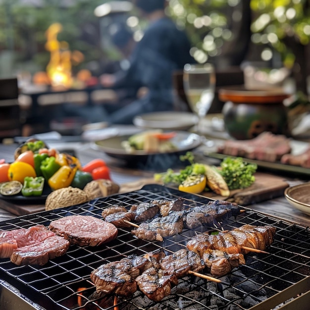 Savoring Japanese BBQ Steak Lamb and Shochu