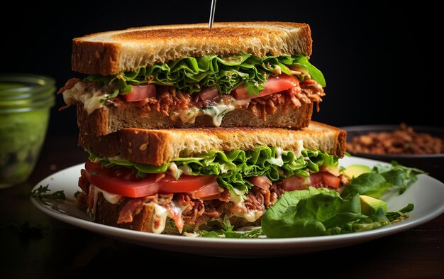 Savoring a Tuna Club Sandwich Generative By Ai