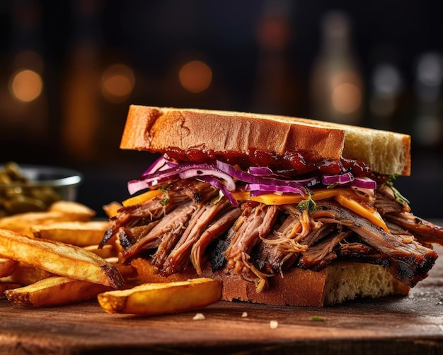 A savorworthy sandwich pulled pork at its best Generative AI