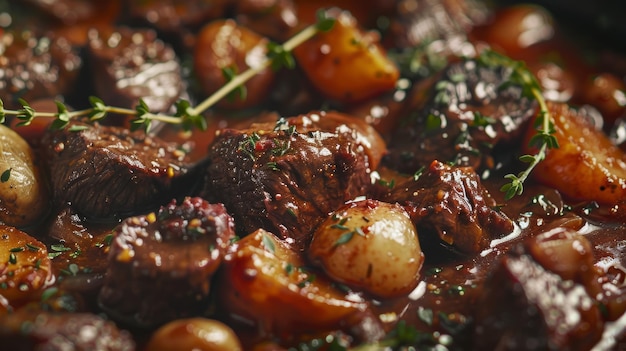 Savory Beef Bourguignon for Perfect Poster Generative AI