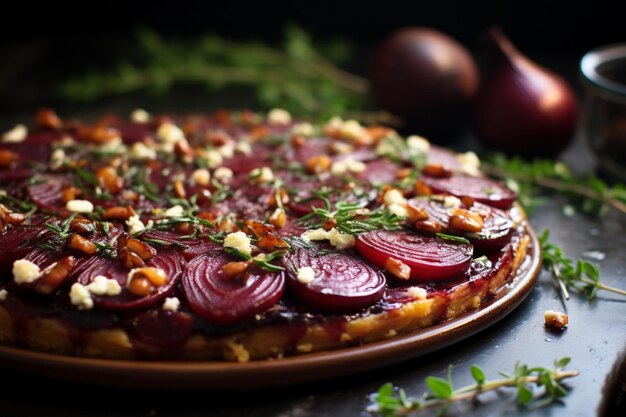 Savory Beetroot Tarte Tatin with Goat Cheese