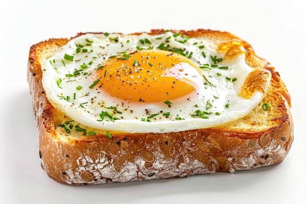 Savory Croque Madame Egg Creation on Transparent Background