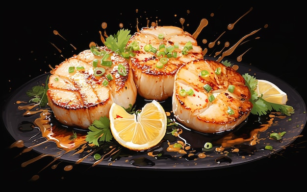 Savory Elegance Seared Sea Scallops with Creamy Lemon Spicy Sauce