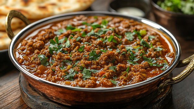 Photo savory keema curry with minced meat