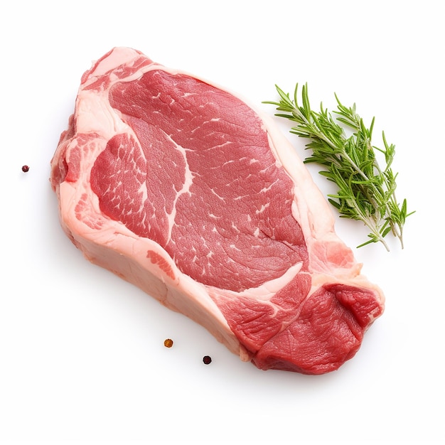 Savory Simplicity Raw Pork Shoulder Steak on a White Background