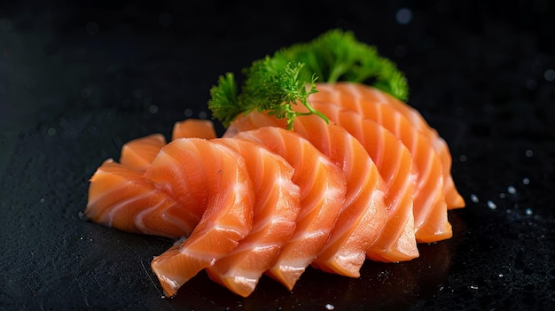 Savory Slivers Delicately sliced salmon offering a gourmet culinary experience