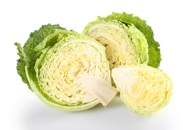 Savoy cabbage isolated on white