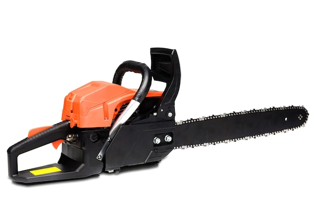 Sawyer instrument gas petrol clean modern chainsaw close up