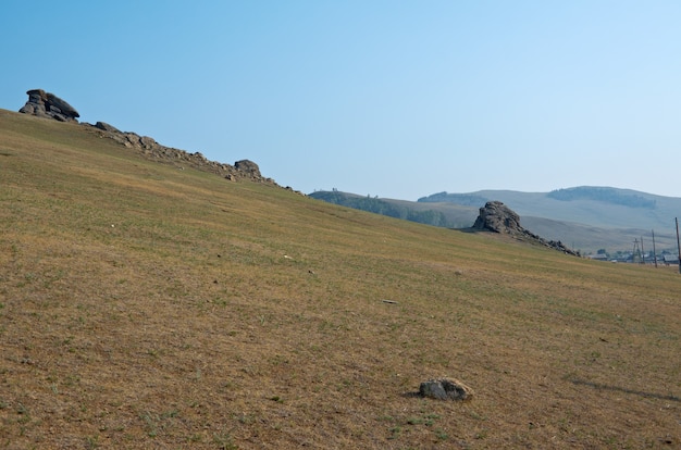 Saxon castle - rocks at Suvo village Barguzin valley,Buryatia, Russia,