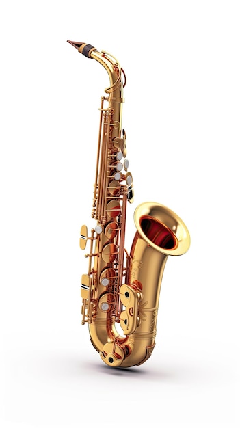 Saxophone d realistic illustration generative ai