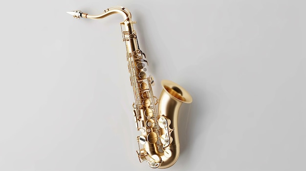 Saxophone music instrument on a white background