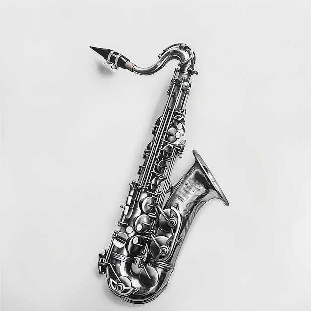 Saxophone in white background Job ID 04046a99fdef45b591b9b4cf744c2b32