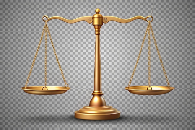 Scale of Justice Isolated on Transparent Background