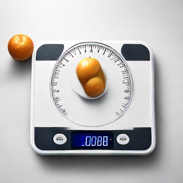 a scale with two oranges and one oranges on it