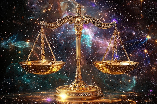 Scales of Justice in Cosmic Galaxy Concept of Cosmic Law Fairness and Equilibrium