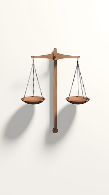 Photo the scales of justice an uneven balance a symbolic illustration