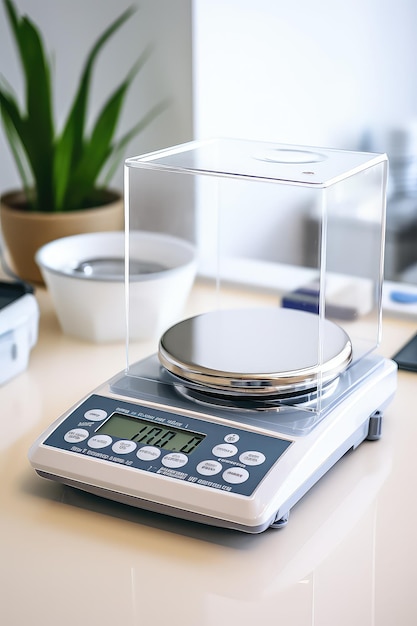 Scales placed on a clean table