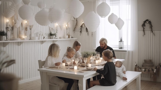 The Scandinavian 1080p Family infuses their home with a mix of traditional and modern design elements creating a space that is both warm and contemporary Generated by AI