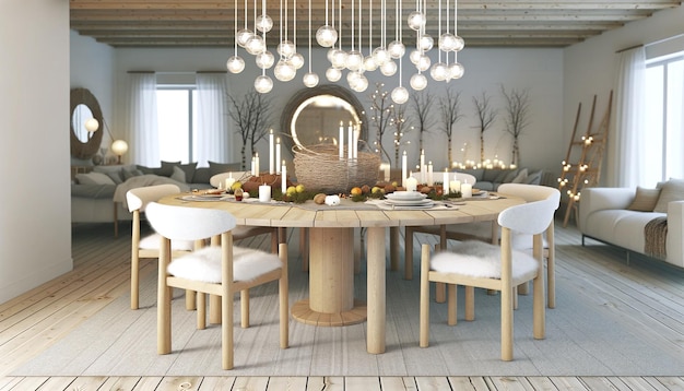 Scandinavian Charm Cozy Dining Delight Hygge Dining Warmth and Comfort