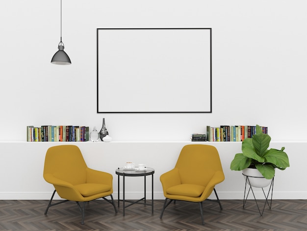 Scandinavian interior - horizontal frame mockup